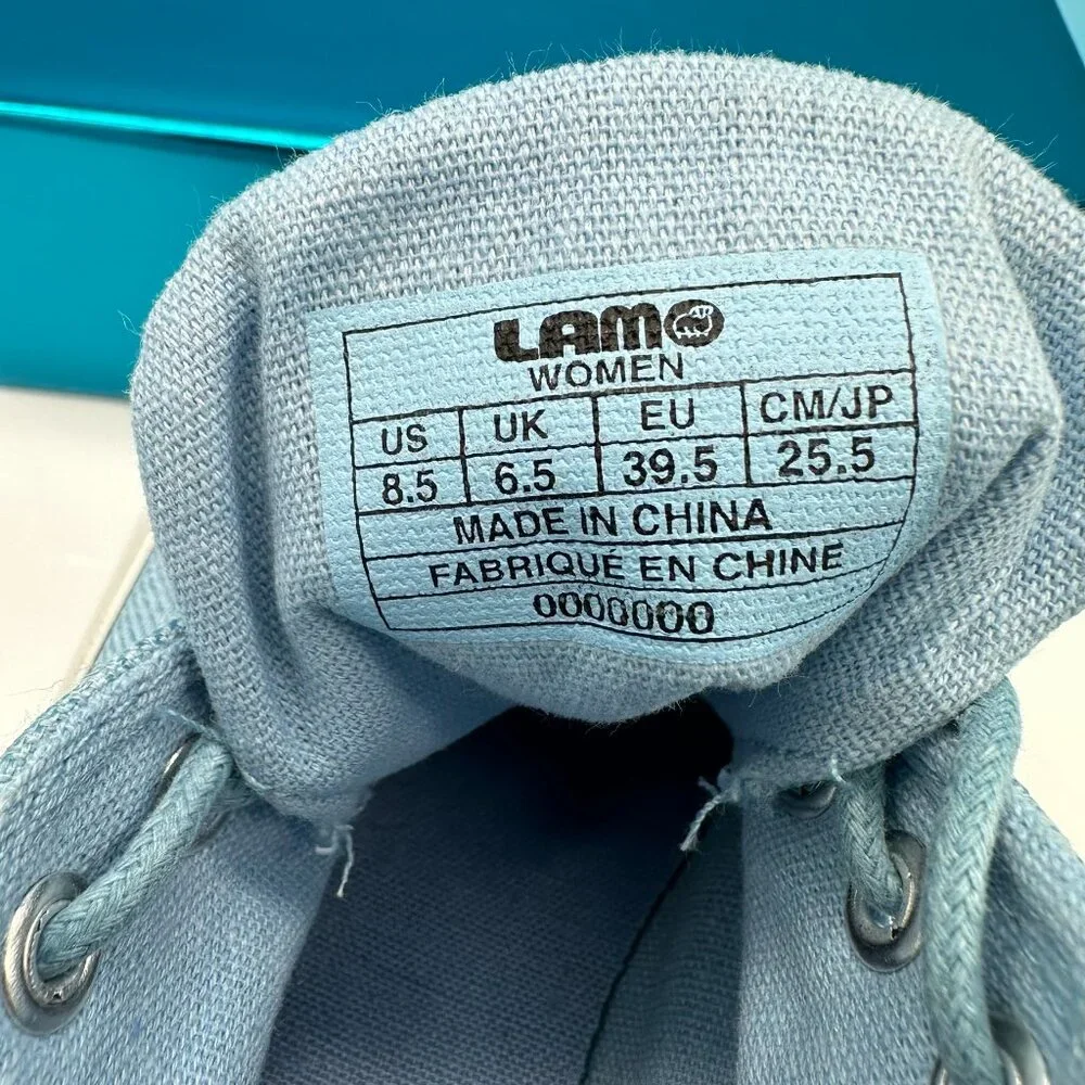 NWOT/B Lamo Women's Vita Canvas Casual Low Top Sneaker Shoe, Size 8.5, Sky‎ Blue